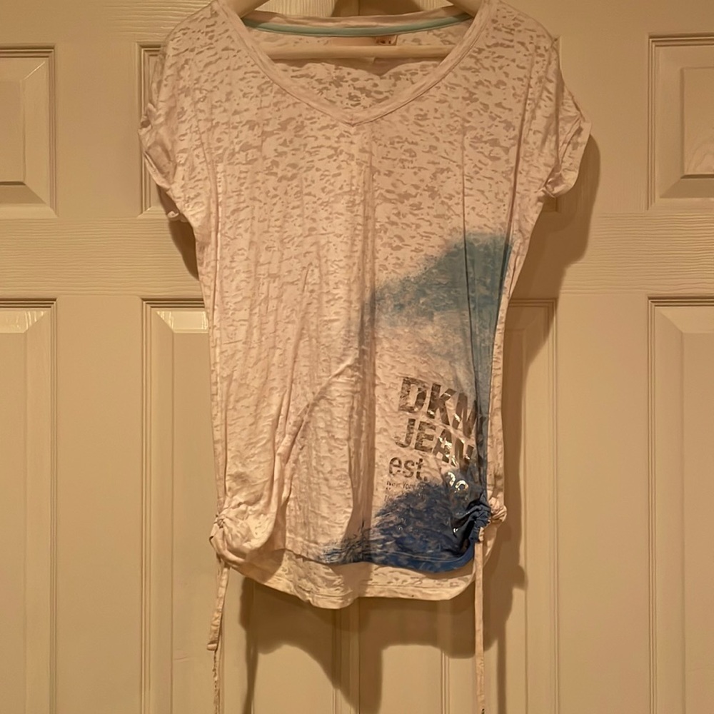 DKNY Jeans Sheer Tee w/side adjustable strings